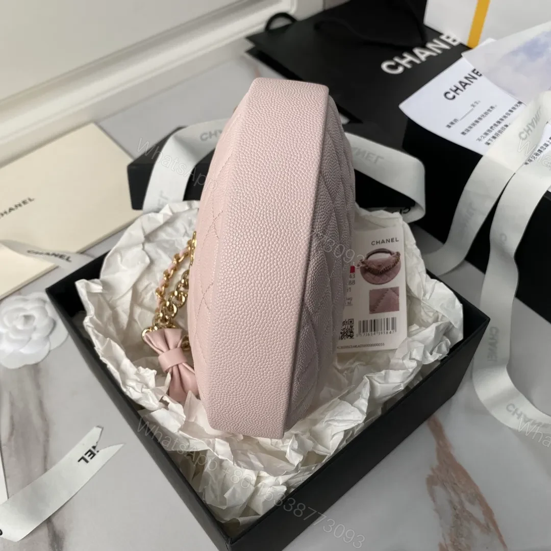 View 5 of Chanel mini gold chain bag, light pink CN628
