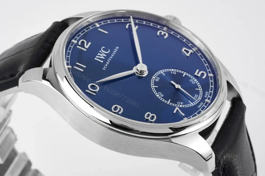View 6 of IWC Portugieser Automatic 40 Stainless Steel Blue Dial Alligator IW3583-05
