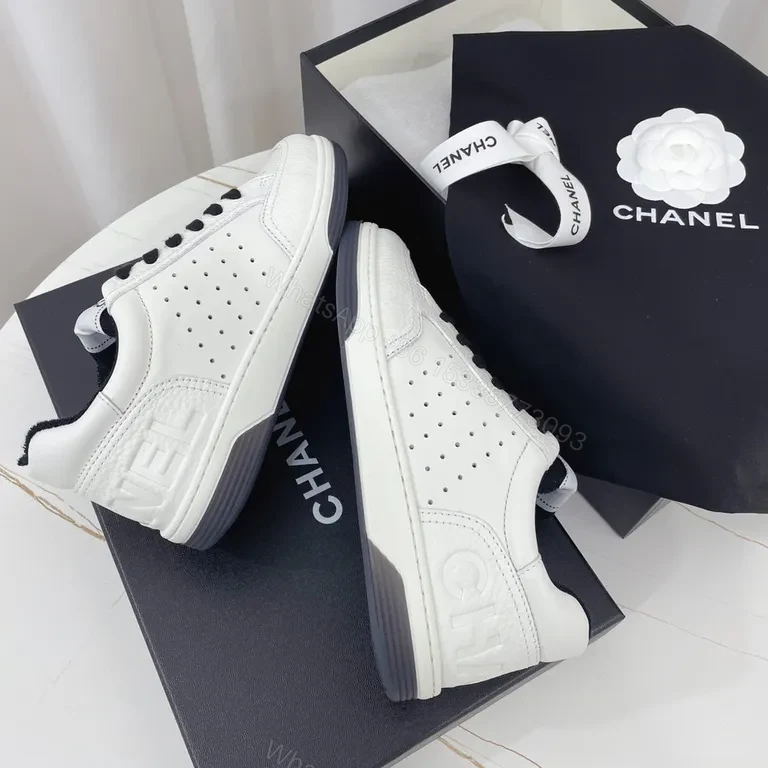 View 9 of White Leather Sneaker: Chanel-Inspired Luxury Comfort Sneakers
