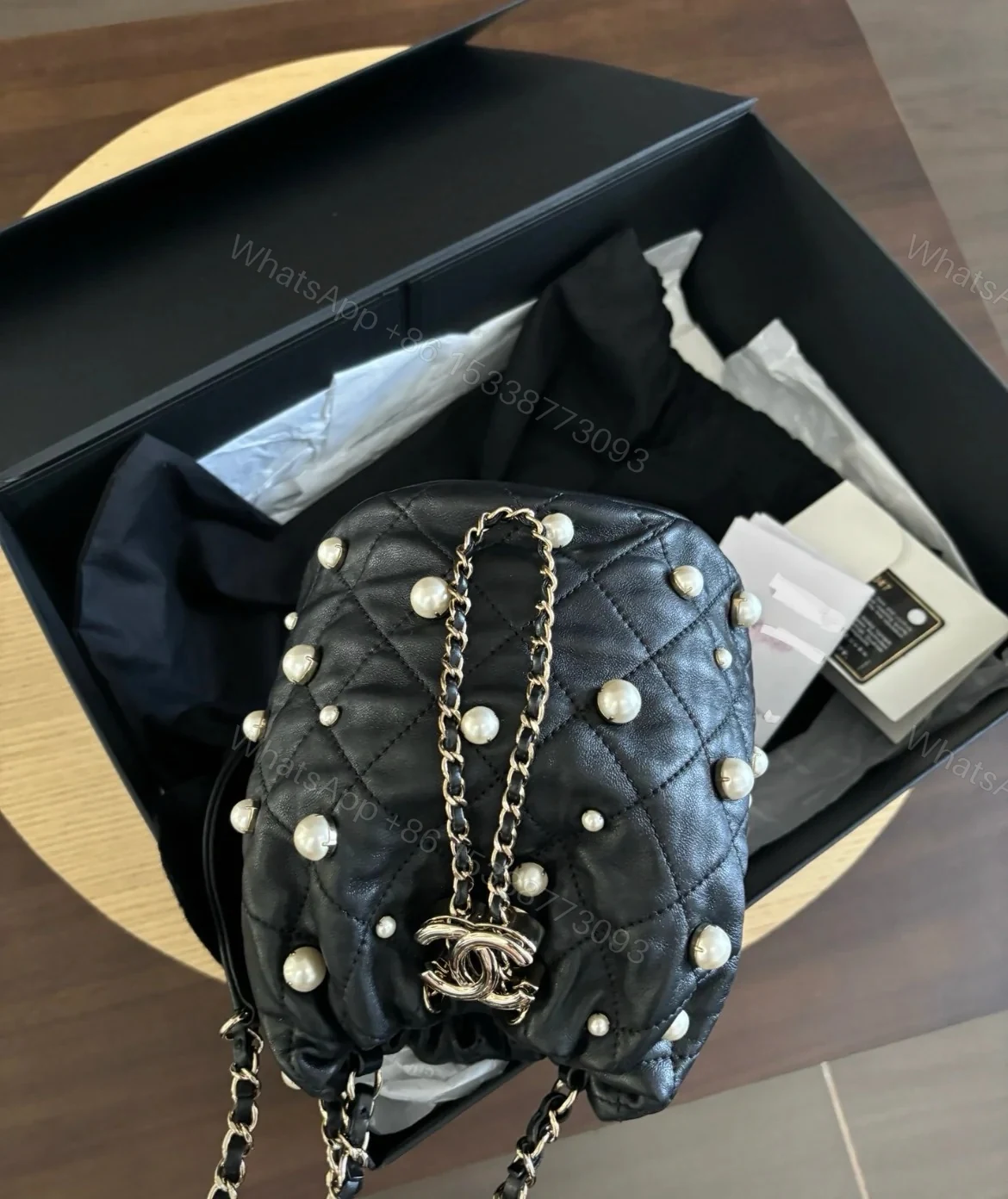 View 3 of Chanel Bucket Pearl Bag SS21