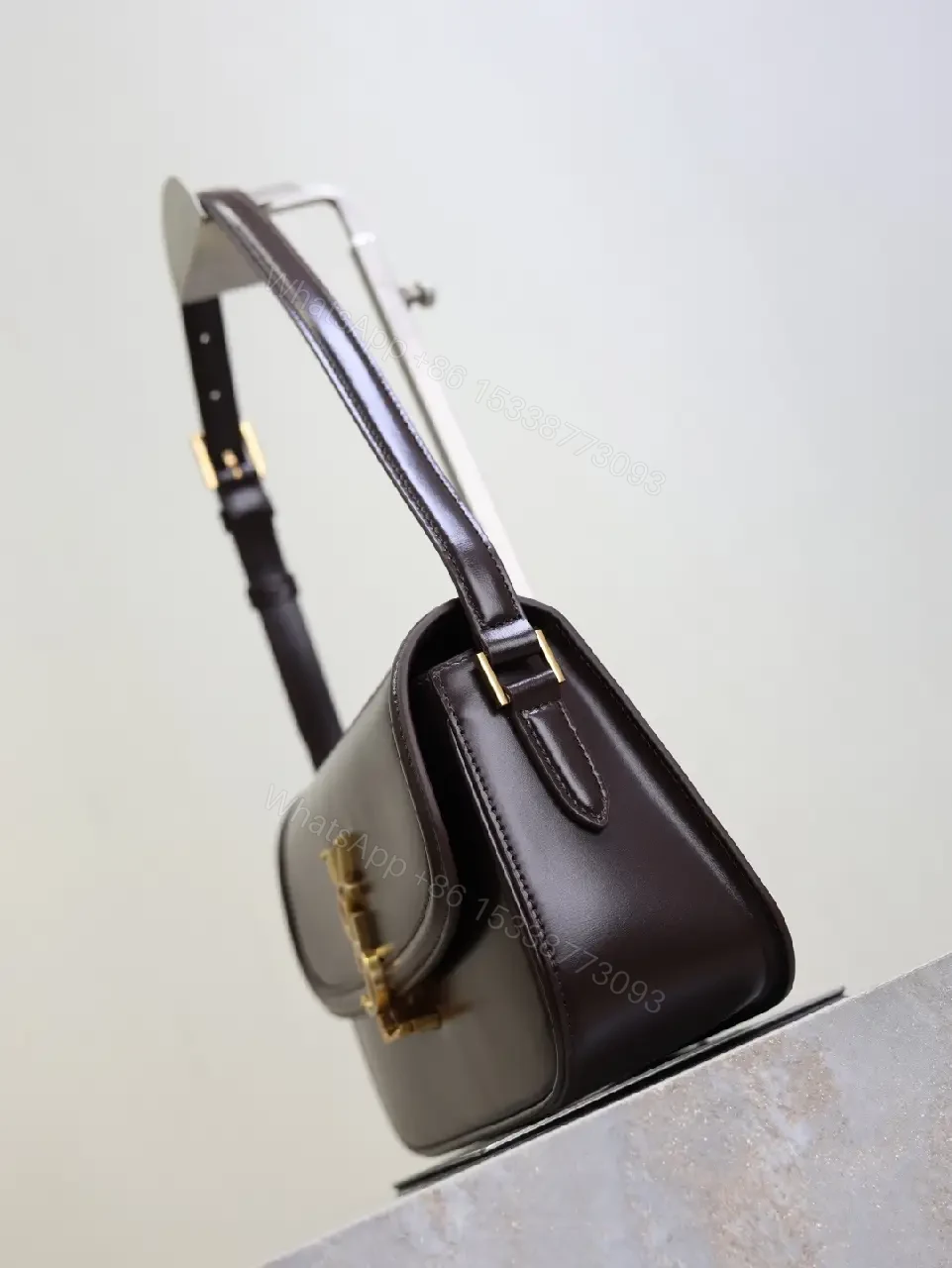 View 10 of Dark Leather Compact Crossbody: Minimalist Luxury Bag