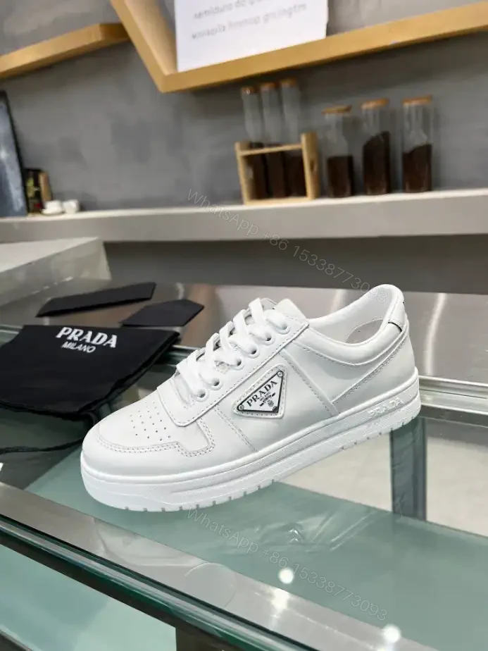 View 5 of PRADA DOWNTOWN BRUSHED LEATHER SNEAKERS – PRD035
