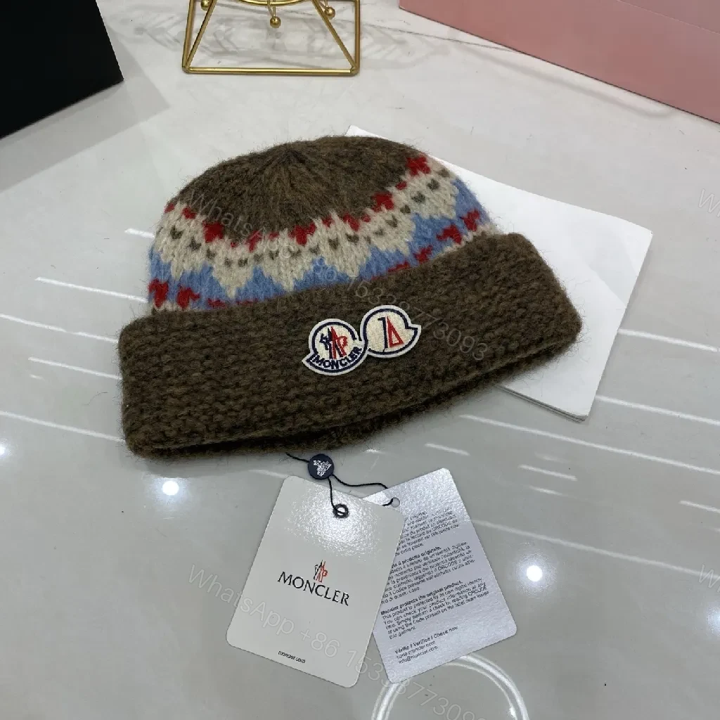 View 5 of Bold Knitted Beanie: Luxe Color-Block Winter Staples