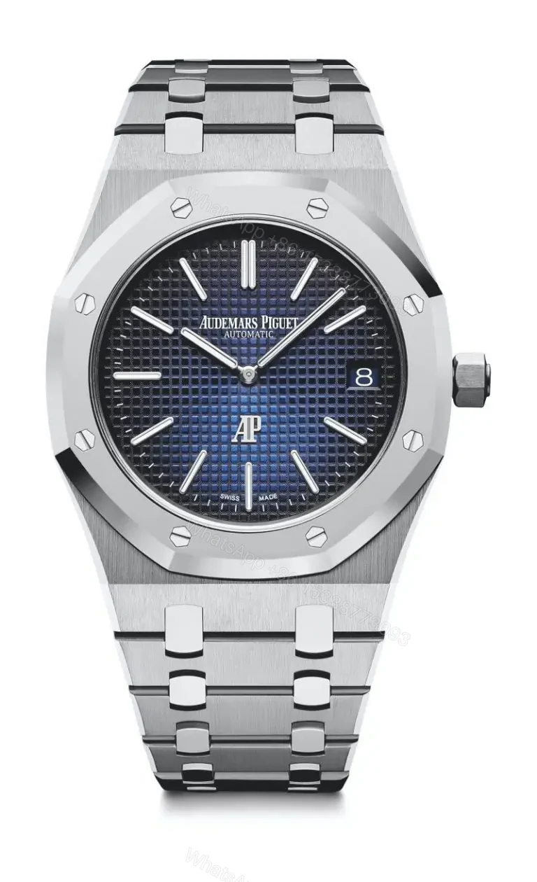 Replica Audemars Piguet Royal Oak Jumbo Extra-Thin Blue 15202IP.OO.1240IP.01 — view 1