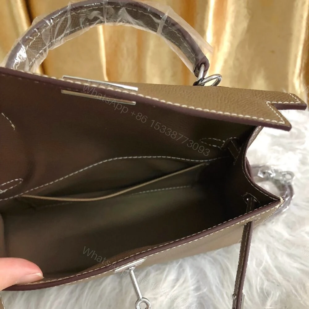View 6 of Hermes Kelly Mini Epsom Handbag Etoupe 22Cm