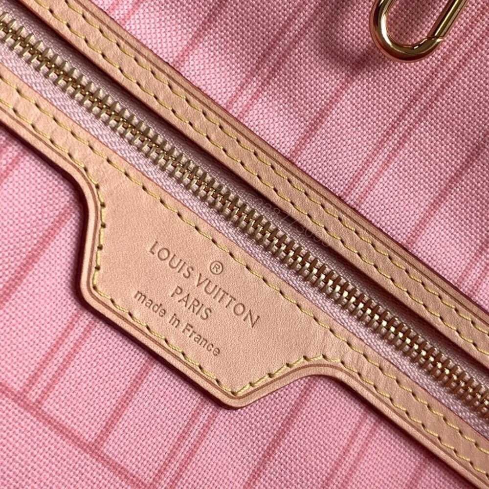 View 8 of Louis Vuitton Neverfull MM Damier Azur Pink 31Cm N41605