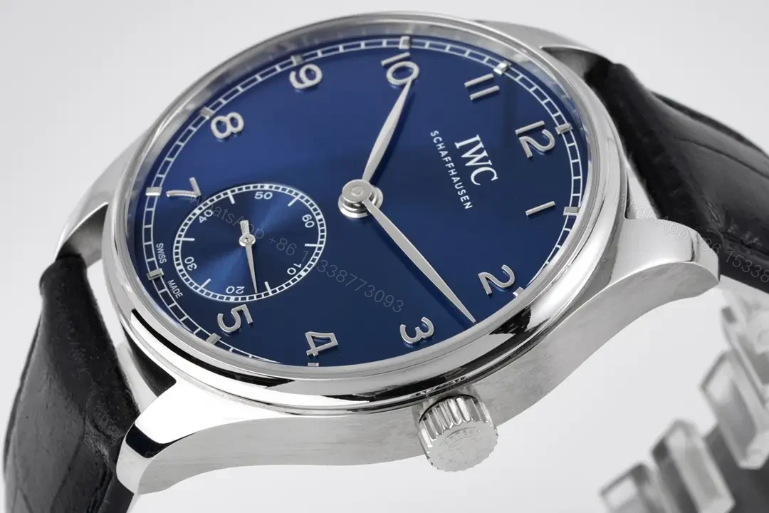 View 5 of IWC Portugieser Automatic 40 Stainless Steel Blue Dial Alligator IW3583-05