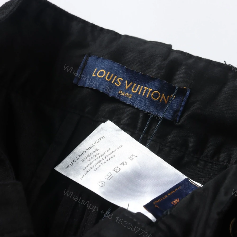View 9 of 高仿LV*SS24系列1AFR0063金標LOGO工裝褲黑色