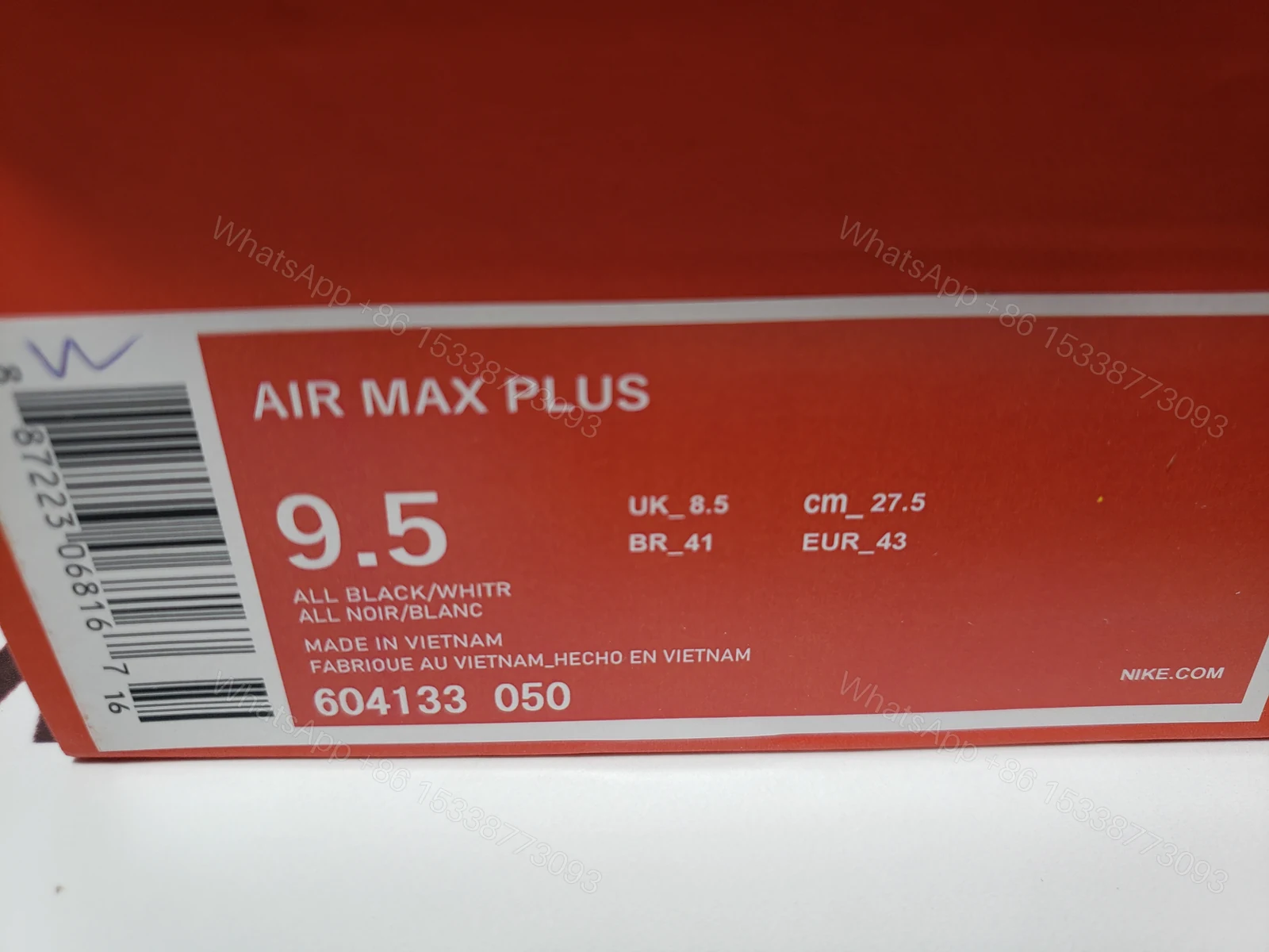 View 8 of Nike Fake Air Max Plus Triple Black 604133-050
