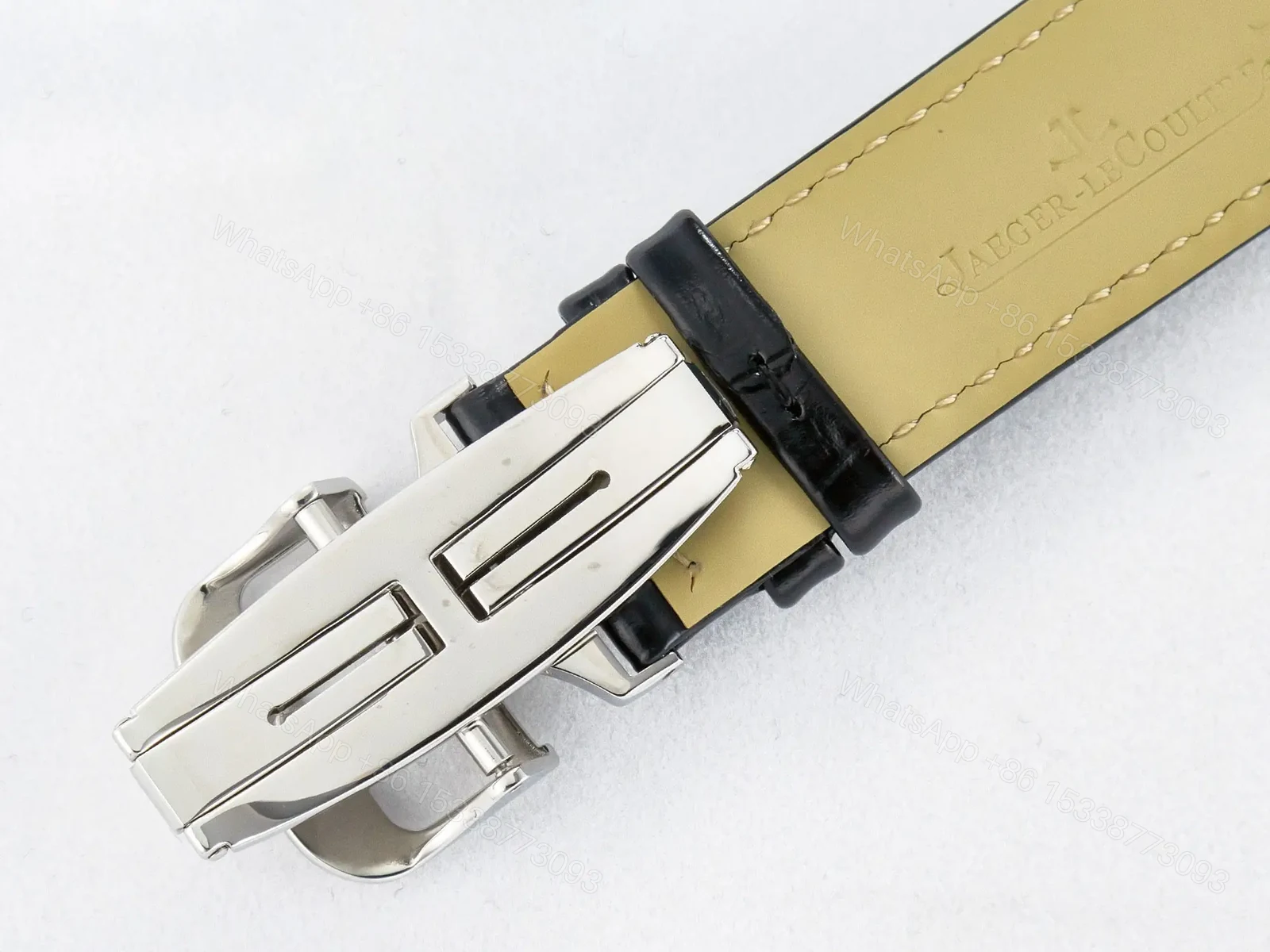 View 18 of Reverso Classic Duoface Small Seconds SS MGF Best Edition White Guilloché Dial on Black Leather Strap A854A