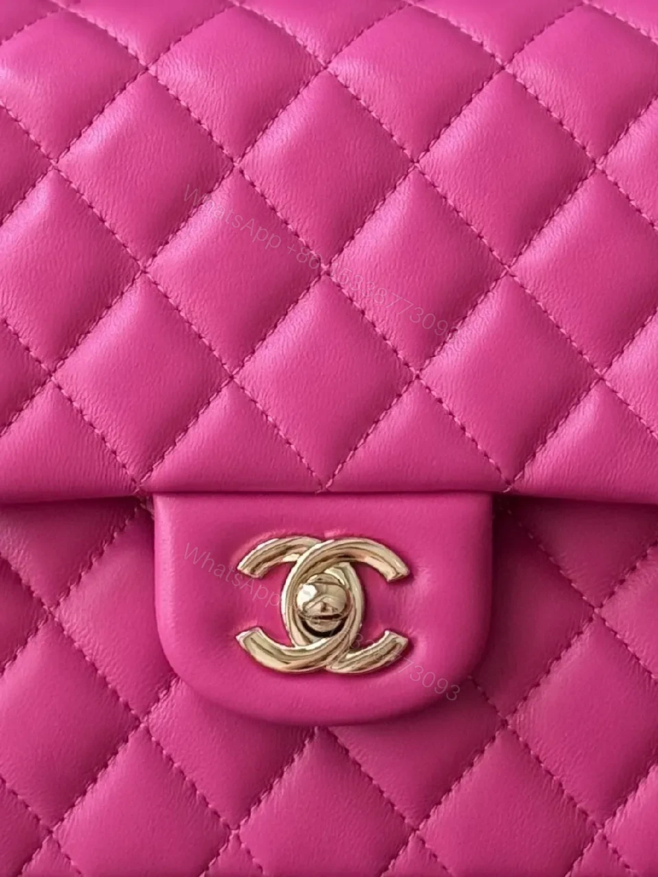 View 6 of Vibrant Pink Quilted Crossbody: Bold Hardware Bag