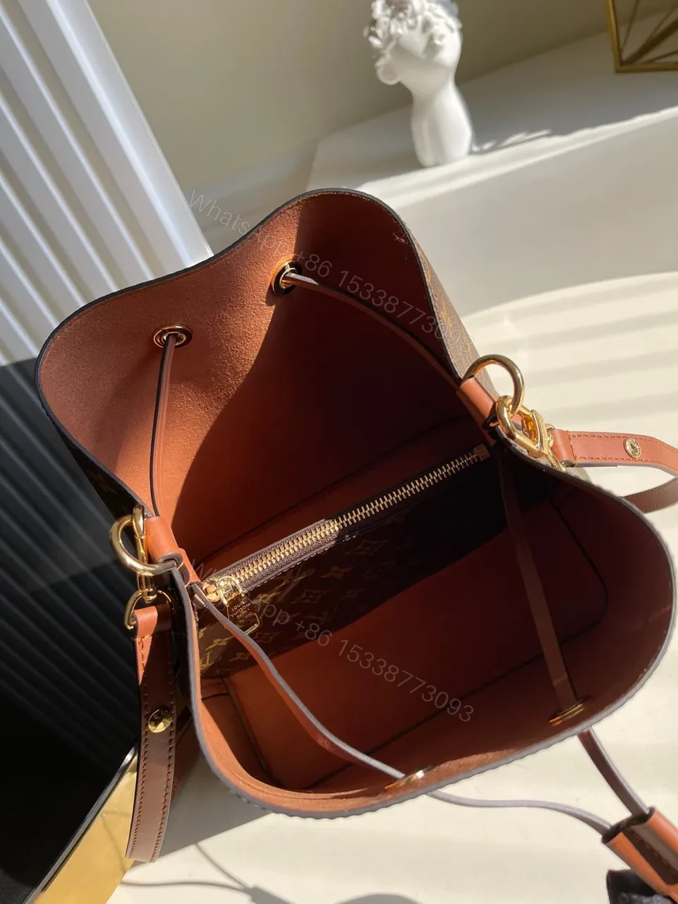 View 7 of Louis Vuitton LV NeoNoe Like Auth Monogram Pattern Handbags 26x22x27cm