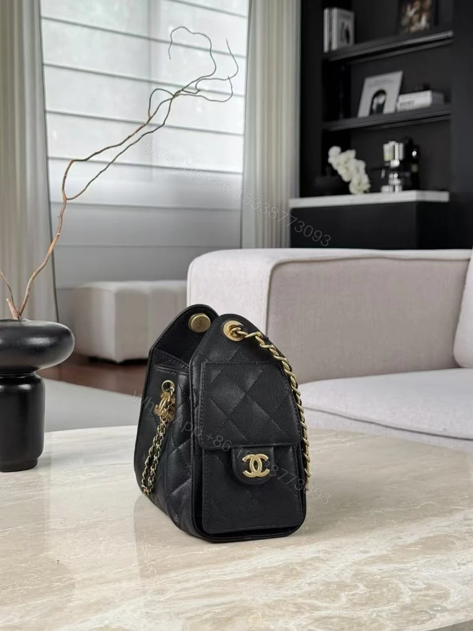View 3 of CHANEL 25 Mini Black Gold Hardware