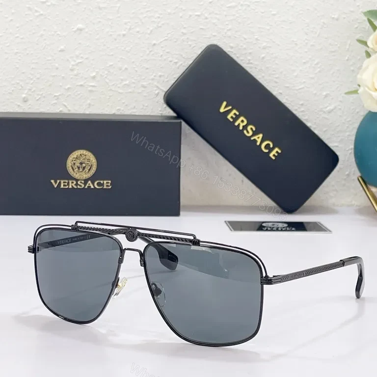 View 4 of Gilded Medusa: Gold-Tone Sunglasses with Crest