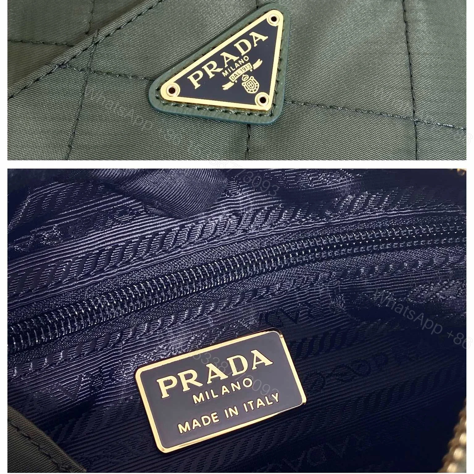 View 9 of 高仿Prada中古單肩包1BD632軍綠色免檢版