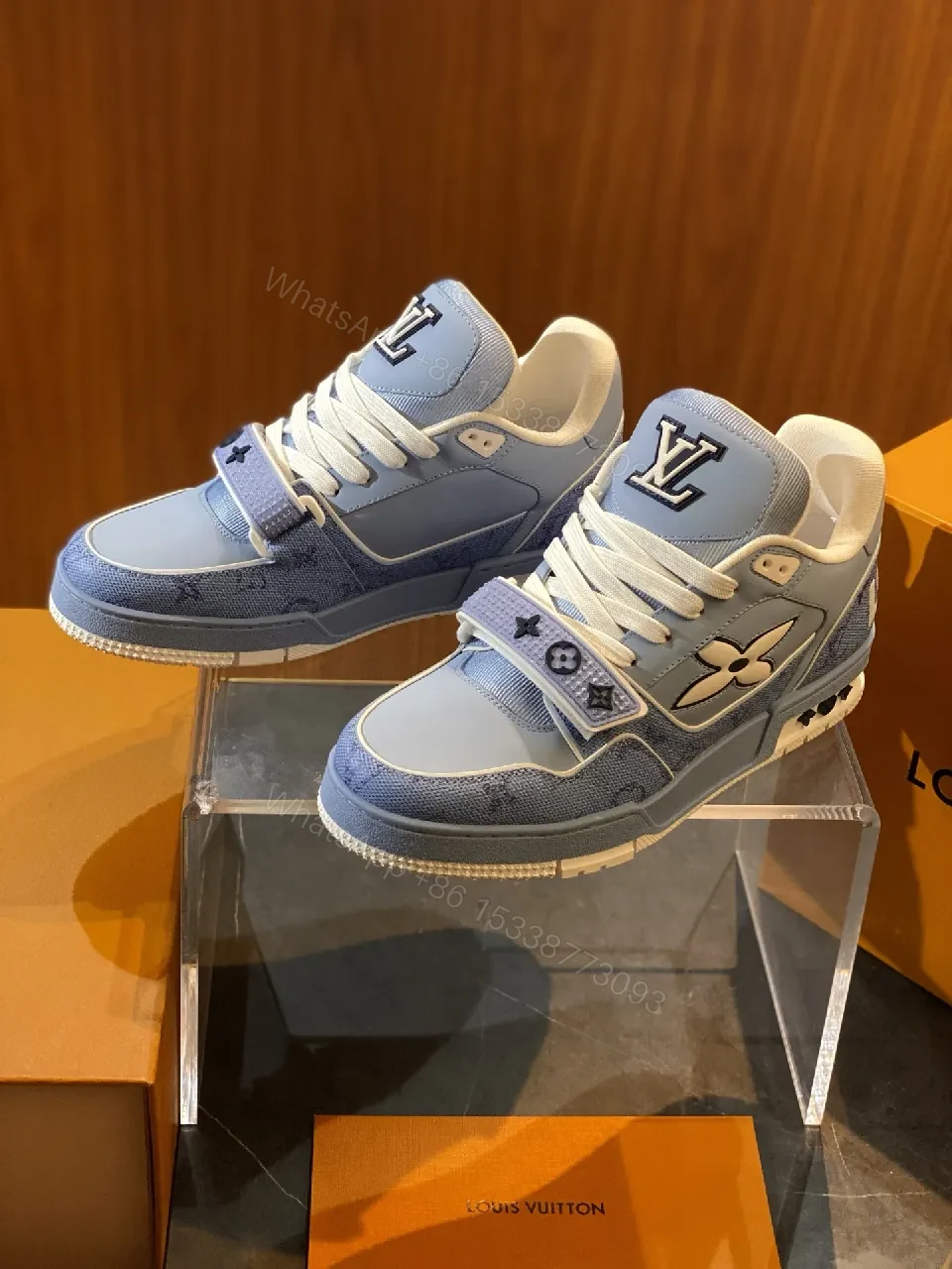 Denim Luxe High-Tops: City-Ready Monogram Detail Sneakers — view 1