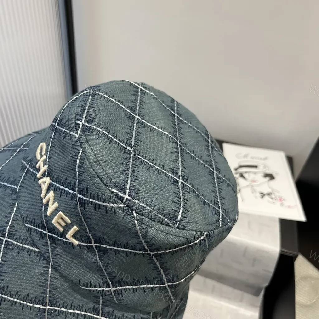 View 6 of Quilted Denim Bucket Hat: Luxe Stitching Chic Accessory