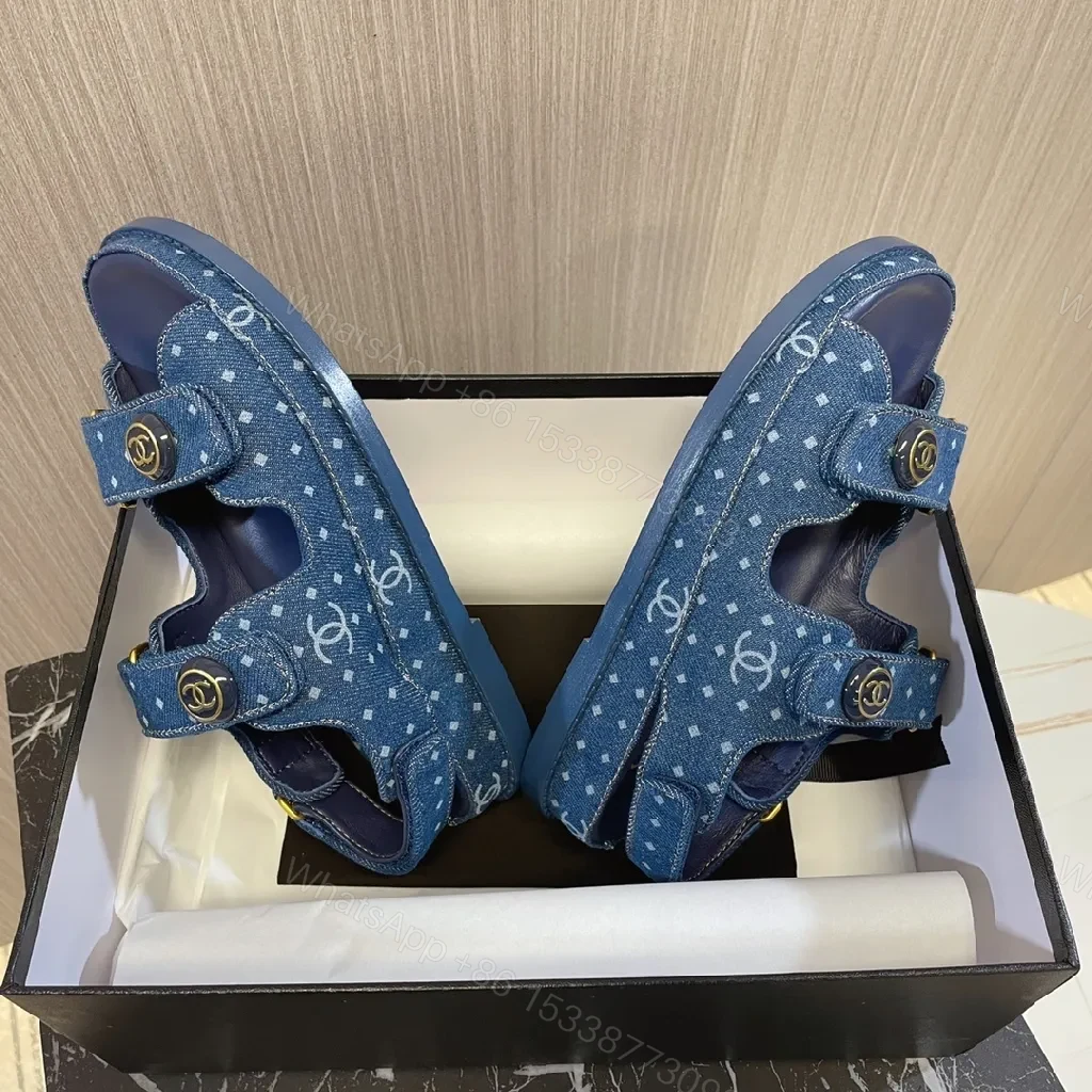 View 5 of Denim-Inspired Sandal: Comfort-First Luxury Footwear