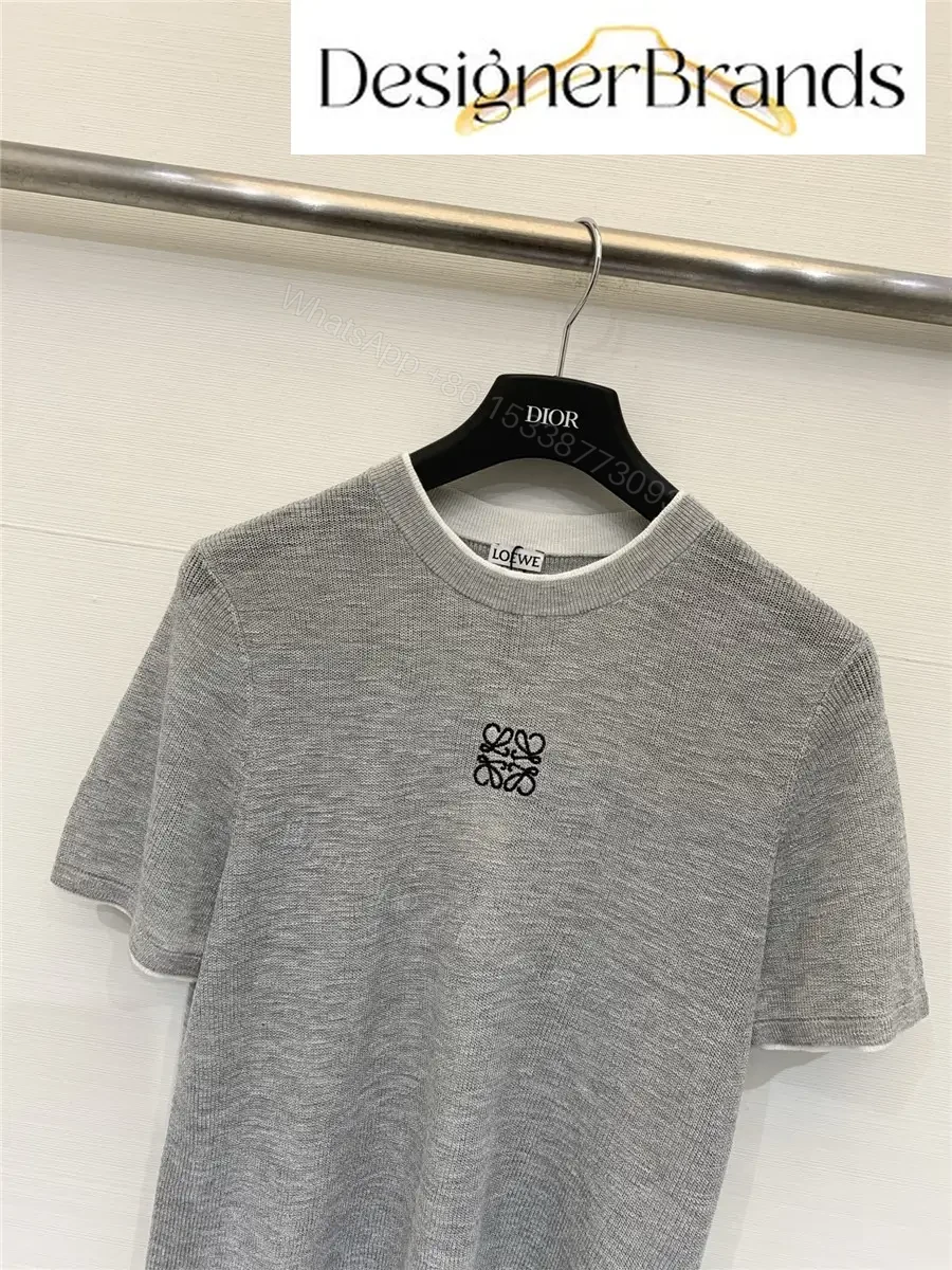 View 2 of Loewe Grey Knitted Short-Sleeve T-Shirt