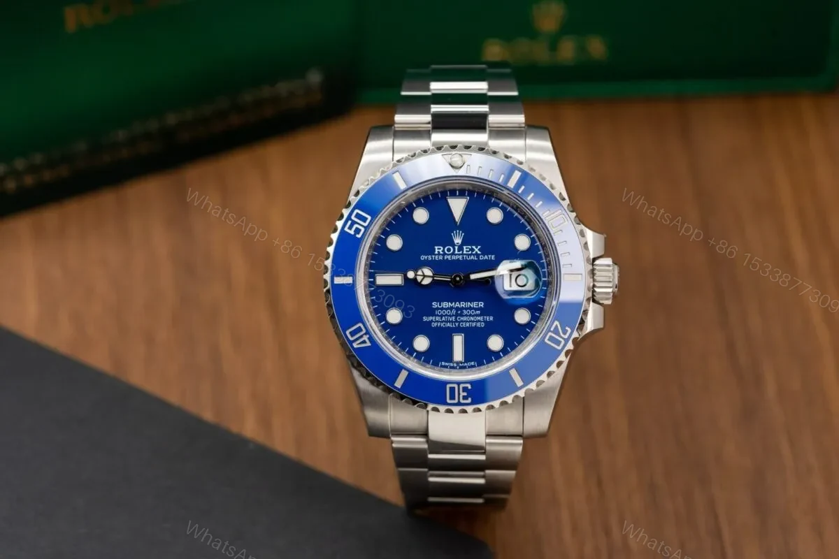 View 2 of Superclone Rolex Submariner Blue Dial 116619LB “Smurf”