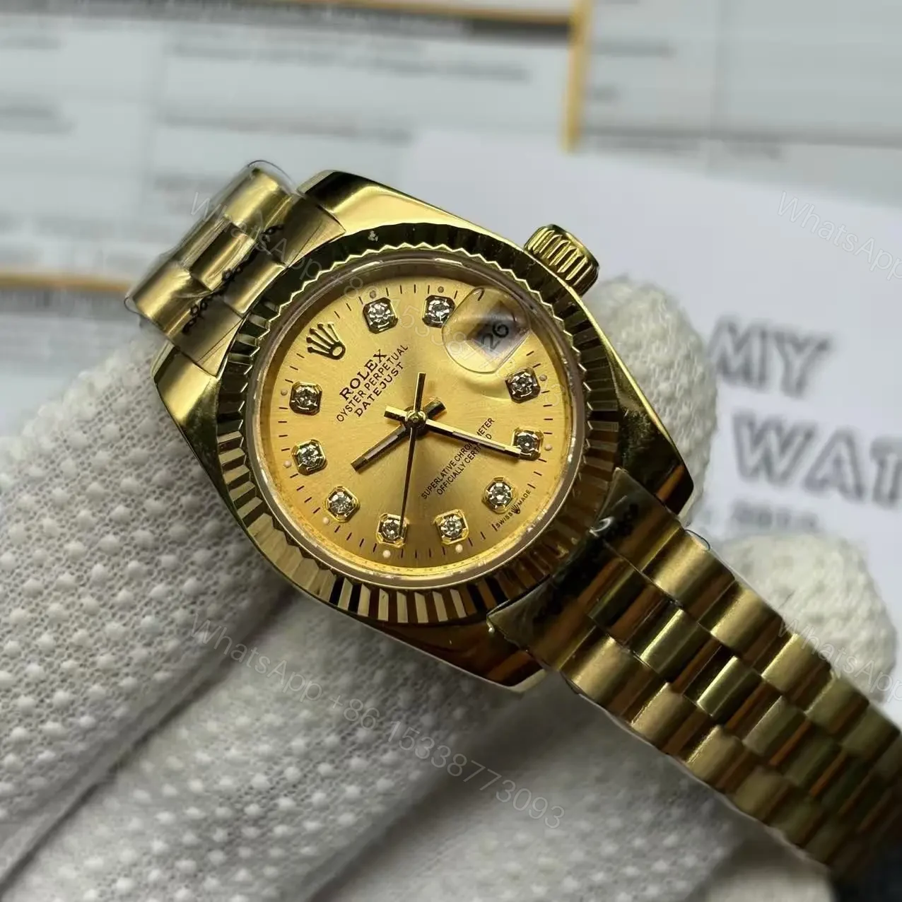 View 4 of Replica Rolex Datejust Gold Ladies 179178