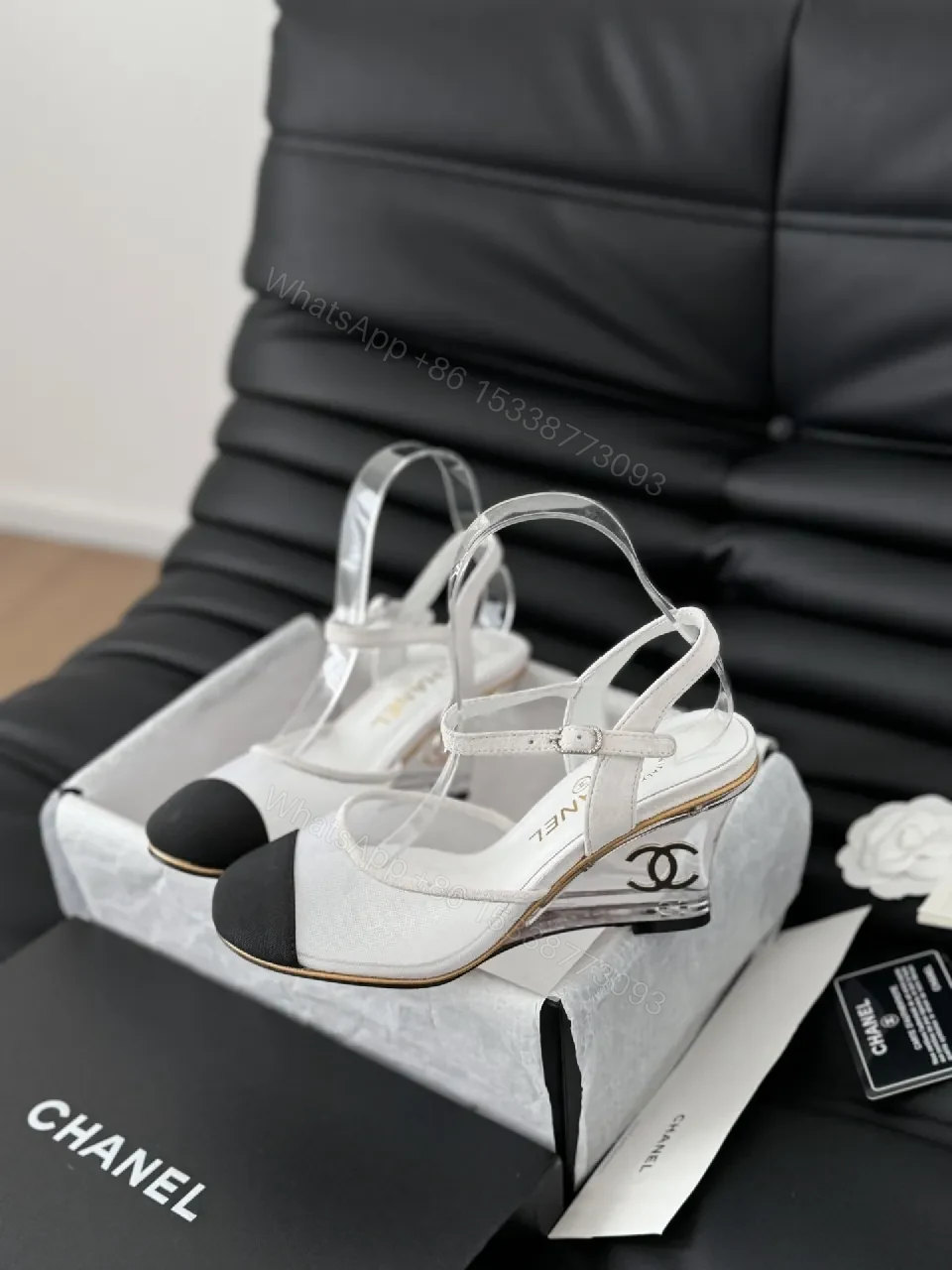 View 9 of Satin Slingbacks: Transparent Strap, Cushioned Comfort, Elegant Everyday Footwear