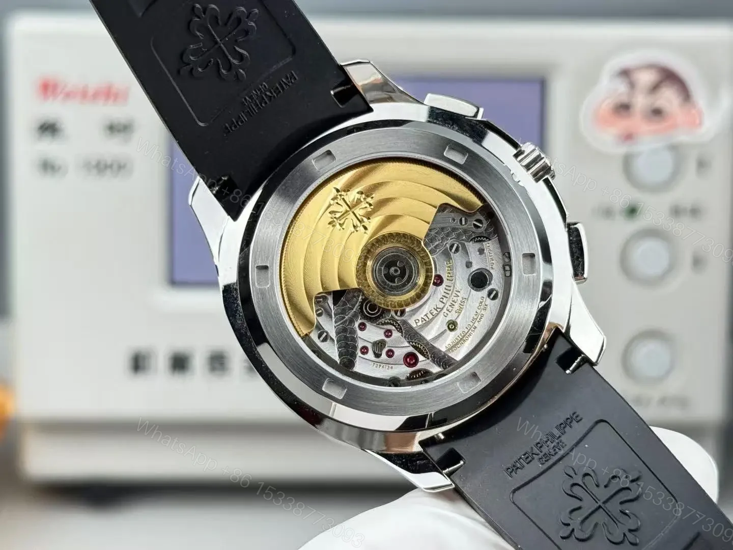 View 7 of Patek Philippe Super Clone Aquanaut 5968 Black Dial Rubber Strap Premium 42MM PATEK-AQUA5968-BLK