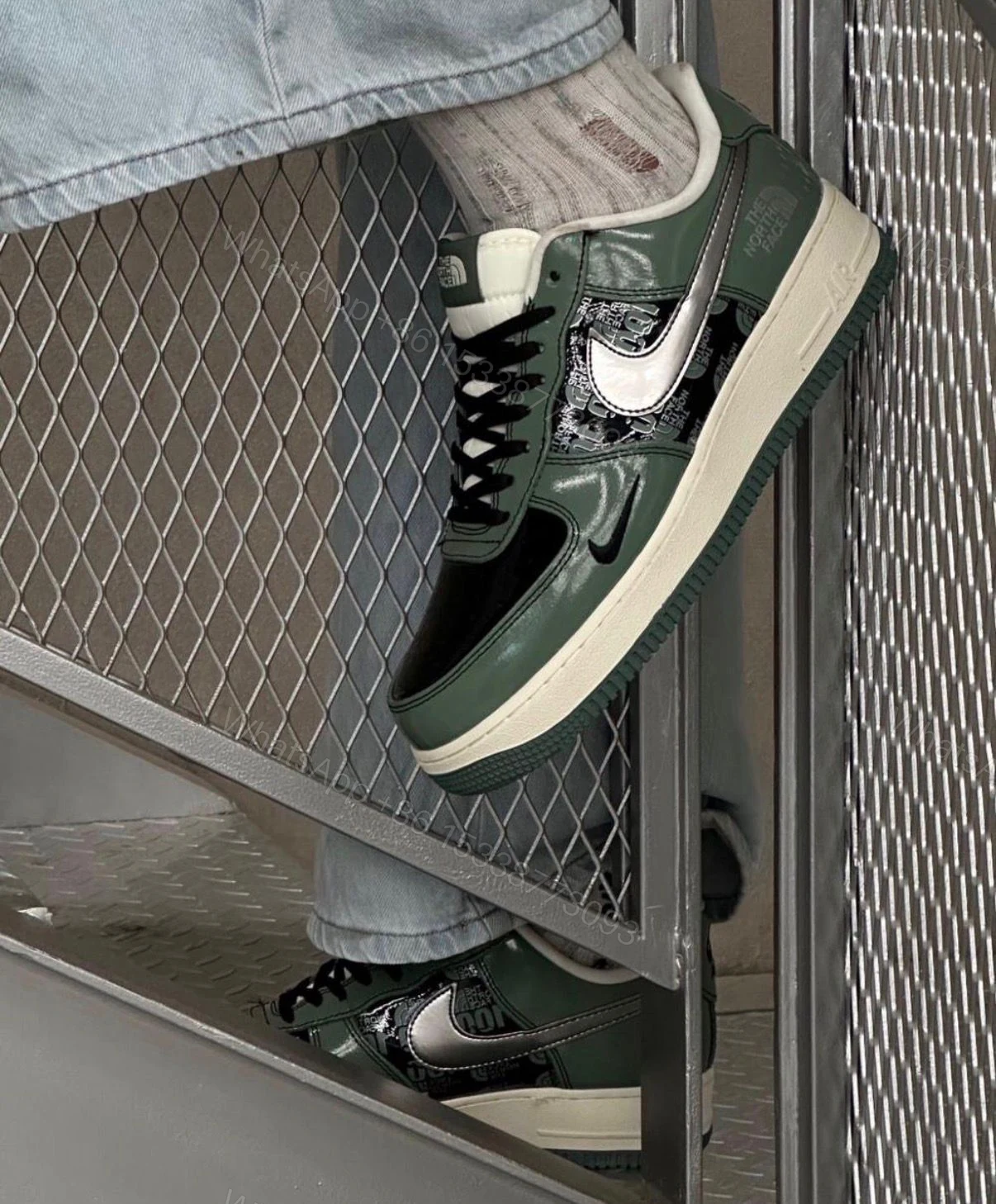 View 4 of Nike Air Force 1 Custom x The North Face First Copy Shoes — Men's | COD India