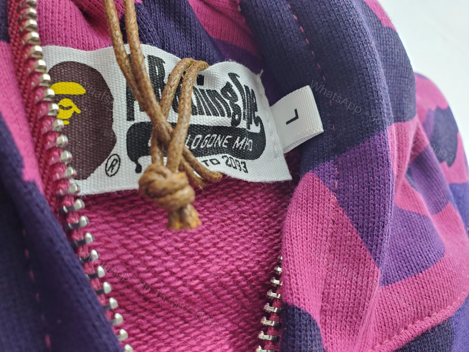 View 3 of BAPE Color Camo Shark Zip Hoodie Purple 4580793338444