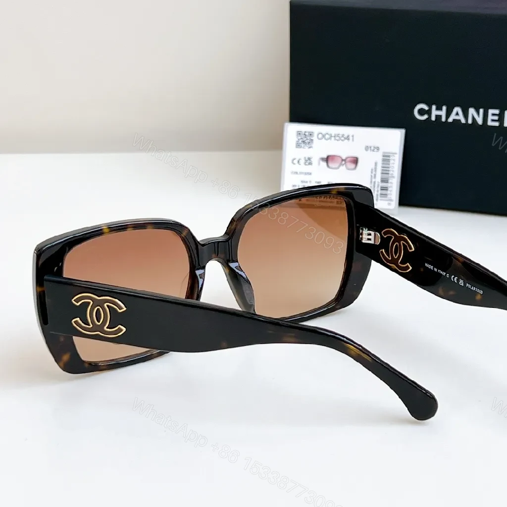 View 8 of Brown Gradient Luxe Sunglasses - Black Frame, Oversized Square, UV400