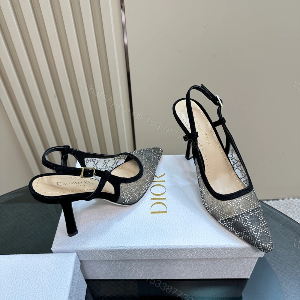 View 4 of 高仿Dior*Capture系列KCV303網鑽細高踭鞋10CM黑色免檢版