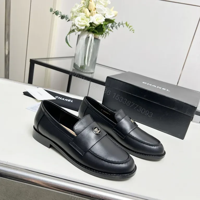 View 3 of Chic Leather Loafers - Signature Button Detail - Allâ€‘Day Comfort