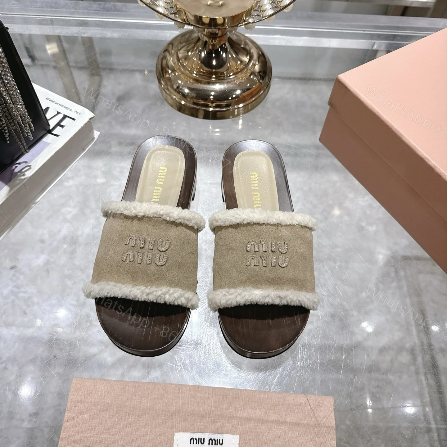 View 2 of MIUMIU SUEDE CLOGS DESERT BEIGE 5Z505E Z0G F0F24 F ZF30