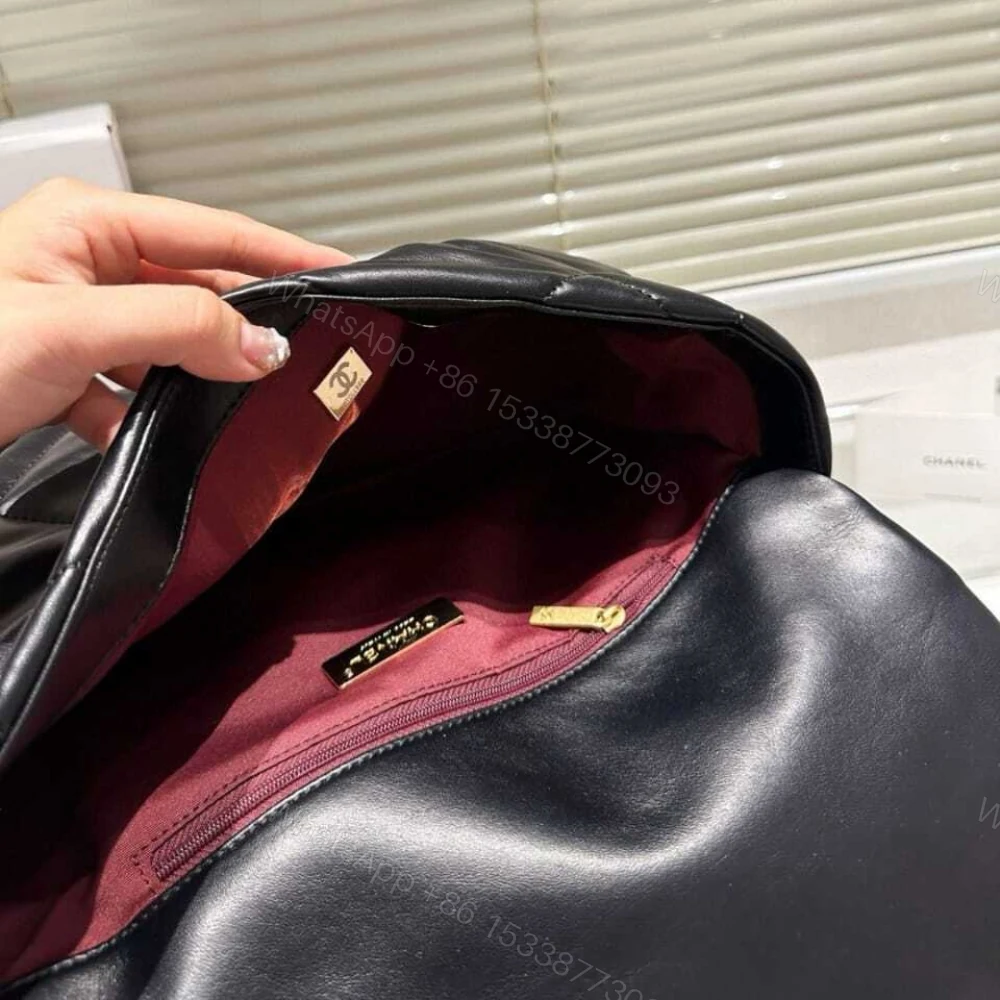 View 5 of Chanel 19 Flap Bag Shiny Gold And Silver Tone Black 30Cm