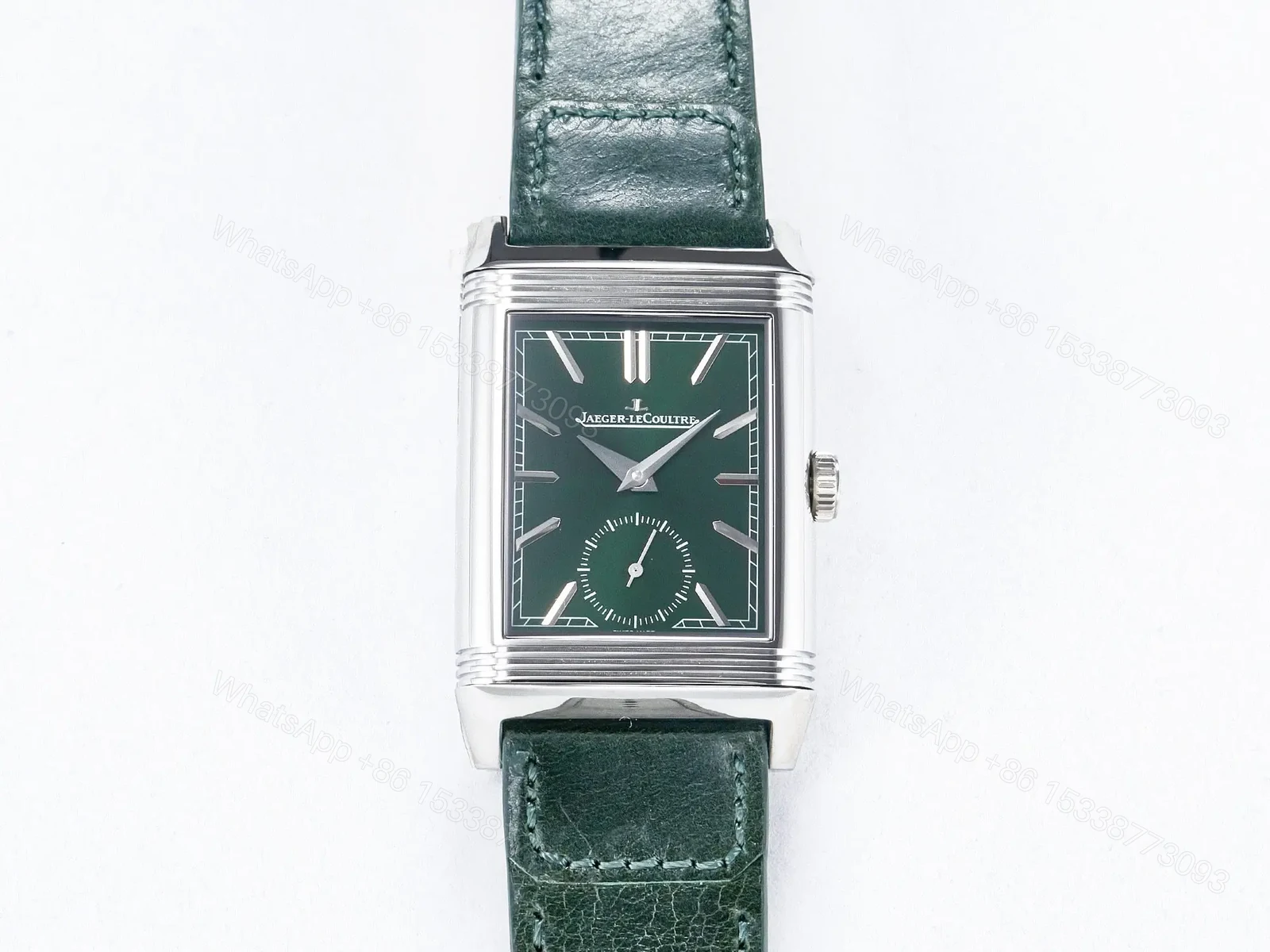 View 15 of Reverso Classic Duoface Small Seconds SS MGF Best Edition White Textured Dial on Black Leather Strap A854A
