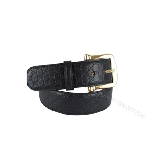 View 6 of GUCCI CALFSKIN MONOGRAM BLACK BELT GOLD METAL 4CM