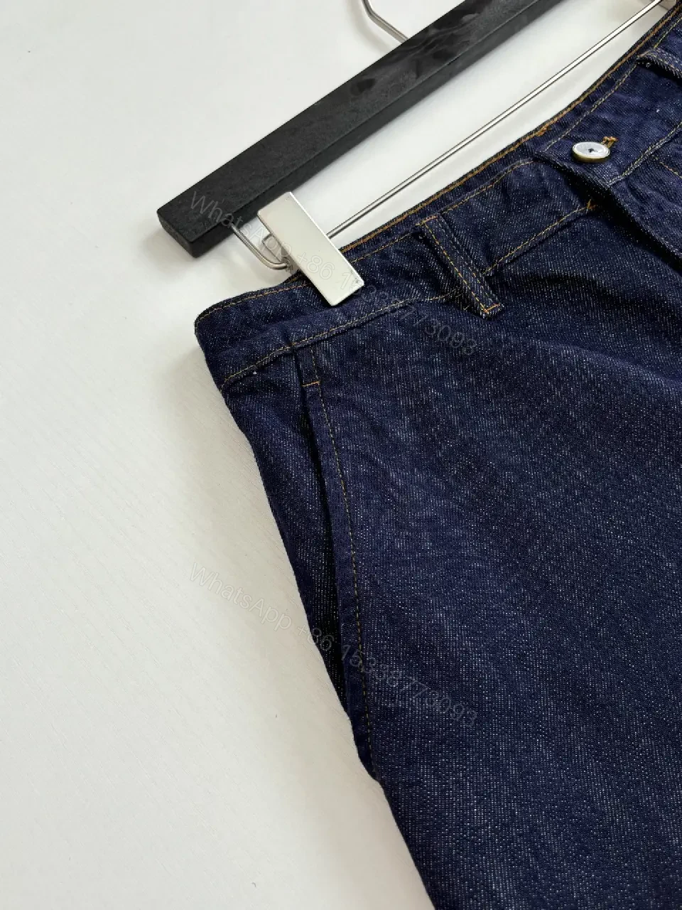 View 9 of Blue Denim Shorts Classic Style Louis Vuitton Logo Casual Wear Short