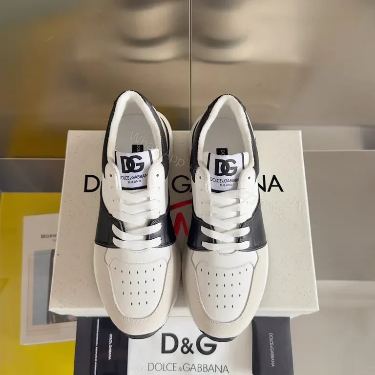 Texture-Contrast High-Top Sneakers: Luxury Casual Streetwear (D&G) — view 1