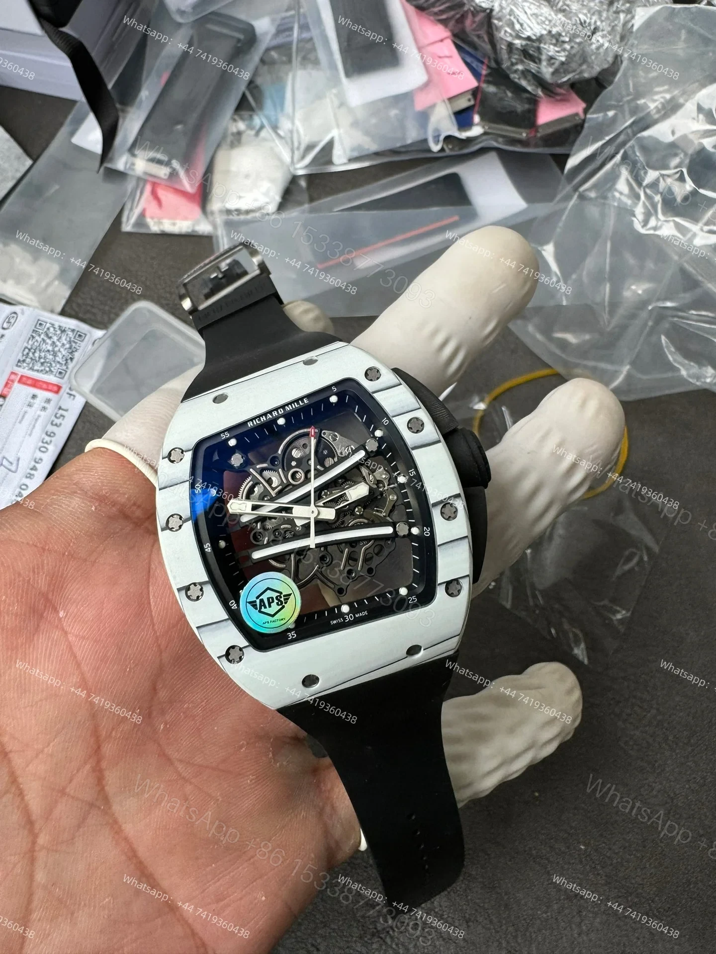 View 2 of Super Clone Richard Mille RM 67-02 Carbon TPT Skeleton Tourbillon 1:1 Replica Watch