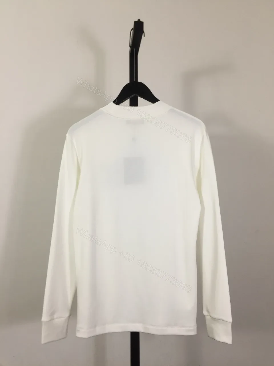View 8 of Monochrome Cotton Crewneck Sweatshirt with Subtle Crest