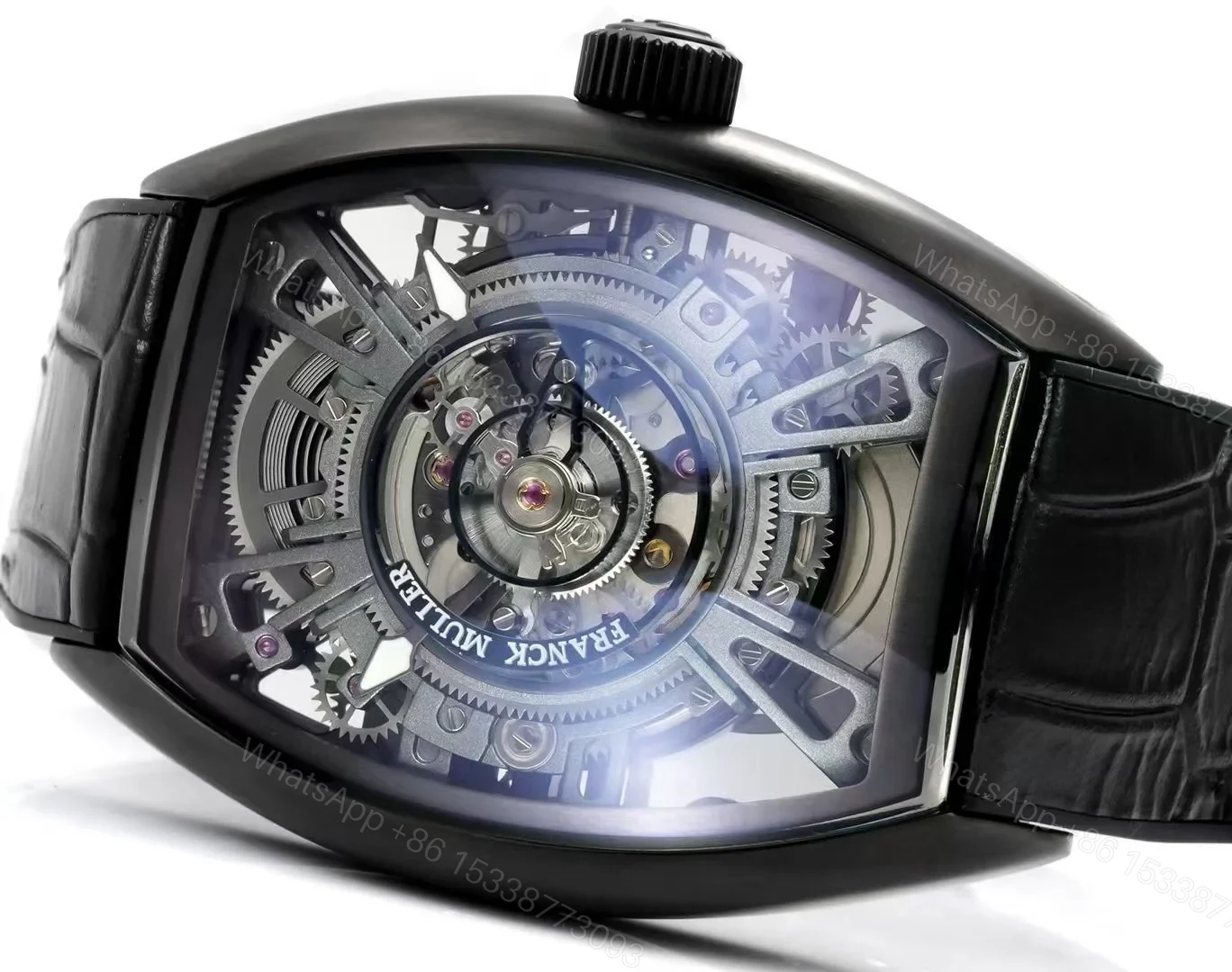View 2 of Franck Muller RM3 Grand Central Tourbillon Replica 42MM Premium Skeleton Rose Gold Edition FM-RM3-GCT-RG-SKEL-42