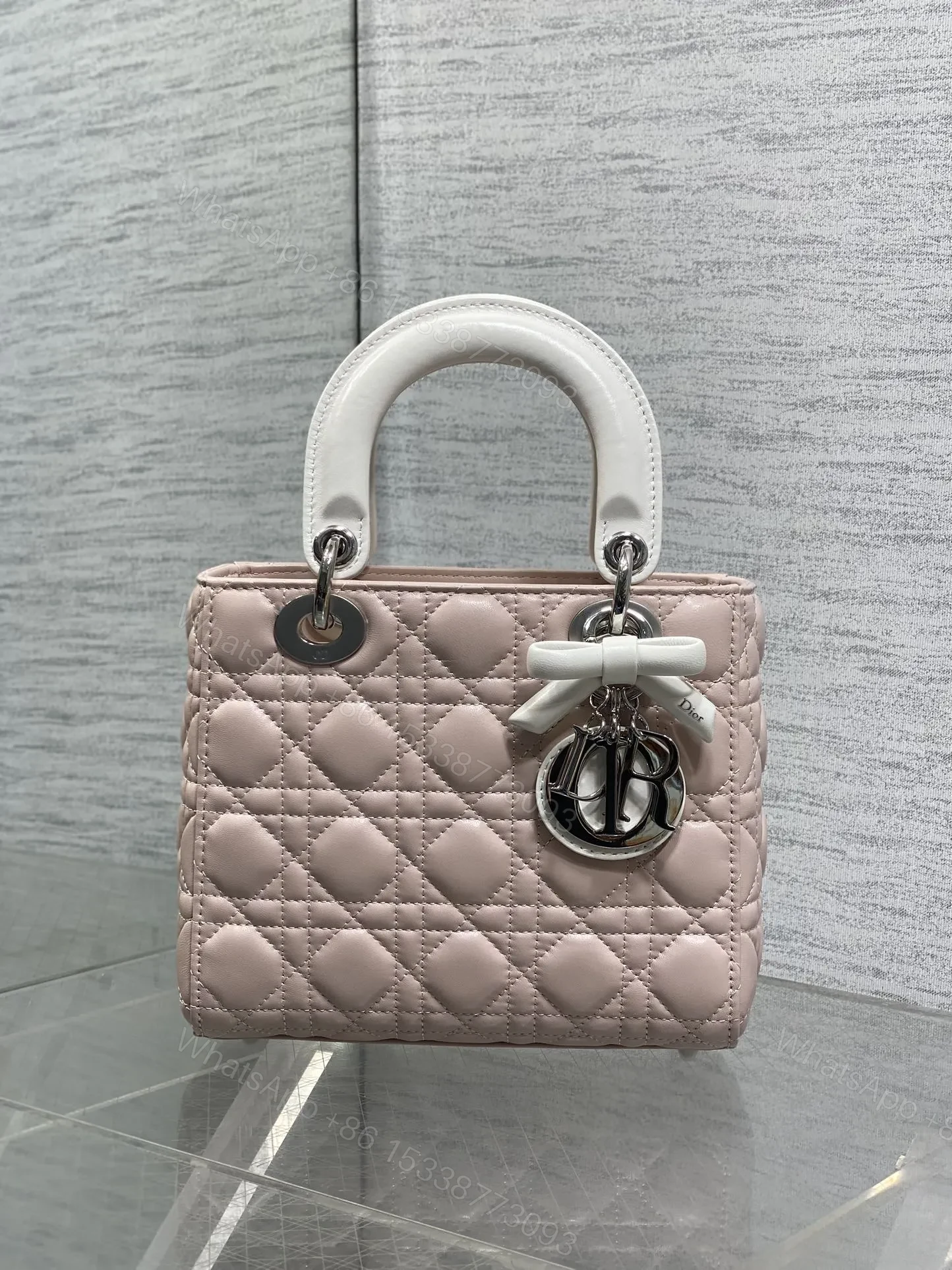 View 2 of Dior Small Lady Dior Bag in Two-Tone Soupir Pink