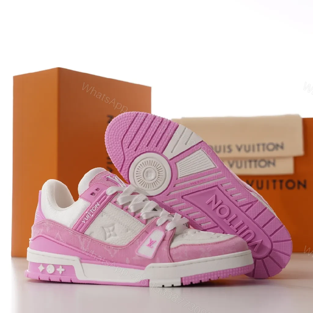 View 7 of Playful Pink Power: Premium LV-Inspired Sneakers