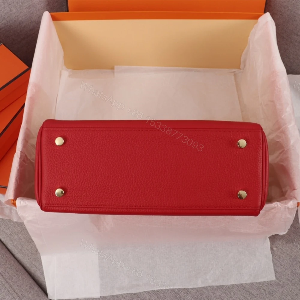 View 3 of Hermes Kelly 25 Togo Handbag Rouge Casaque 25Cm