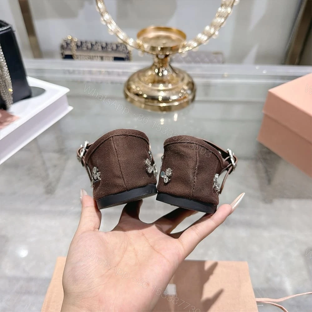 View 8 of MIUMIU Embroidered drill ballerinas 994012