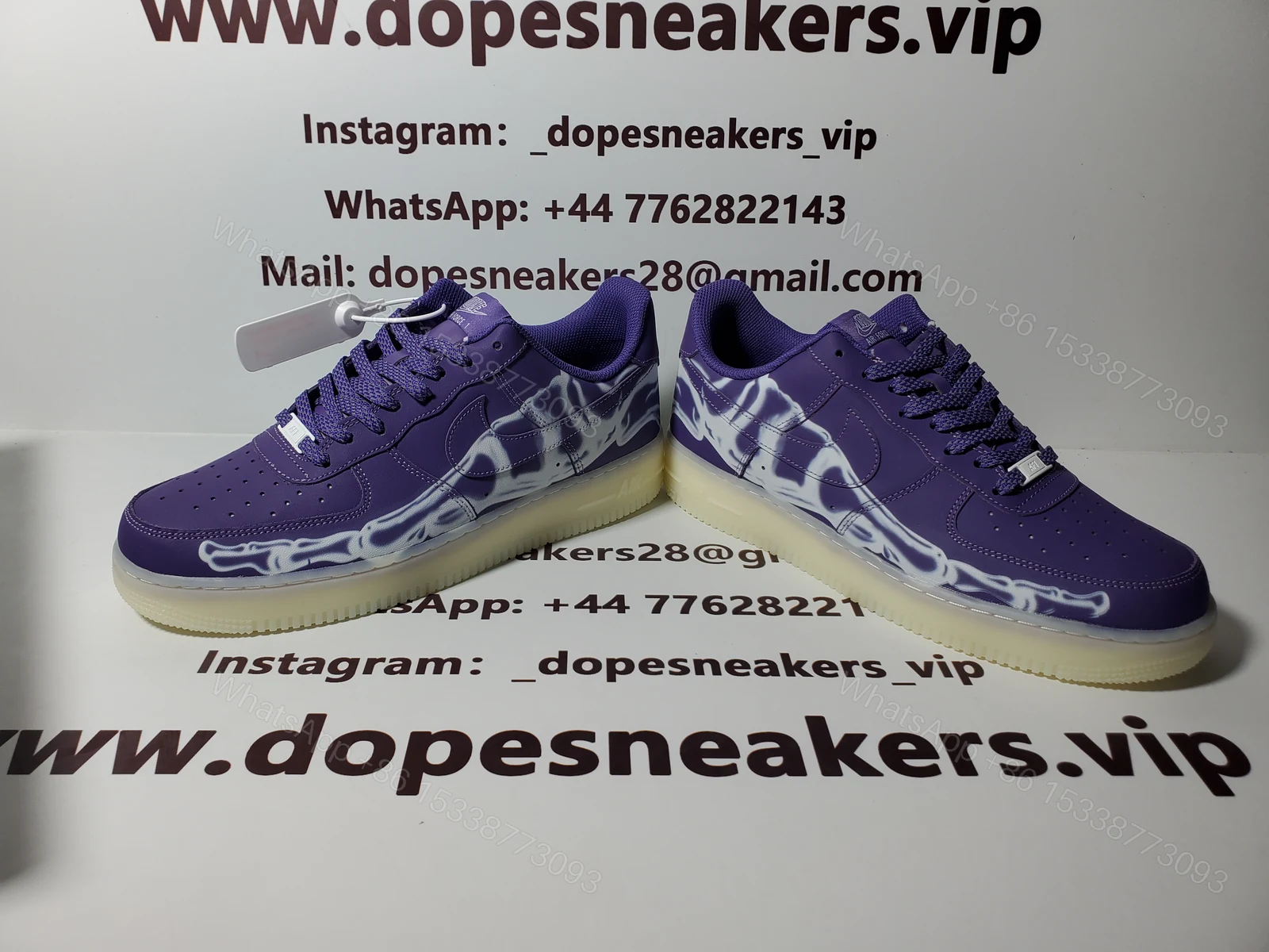 View 3 of Nike Air Force 1 LOw O7 QS Purple Skeleton Halloween (2021)