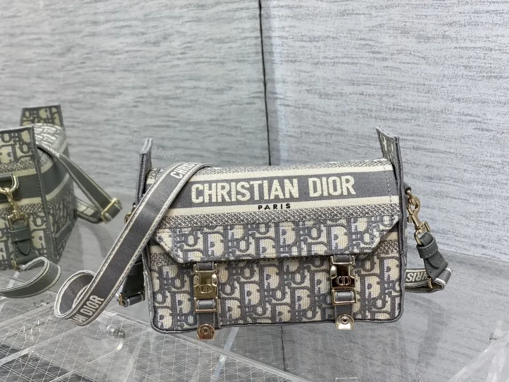 View 7 of Lux Embroidered Messenger: Structured Dior-Detail Bag