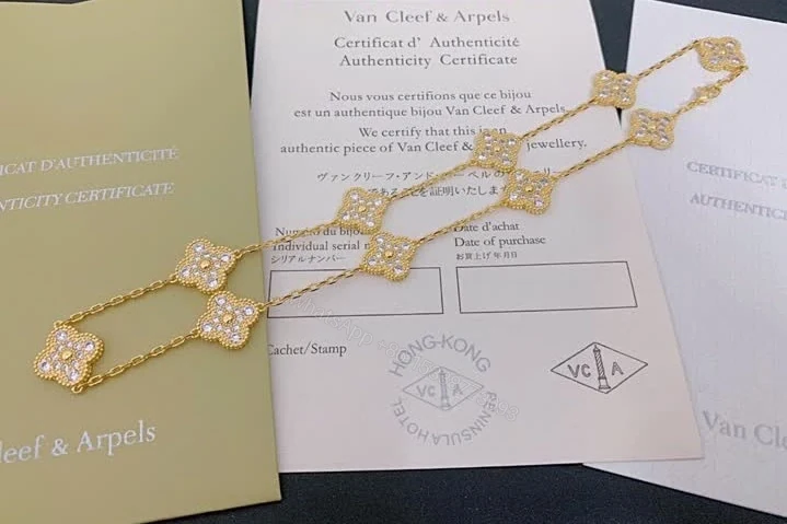 View 5 of Van Cleef & Arpels Vintage Alhambra 6 Motif Diamond Bracelet TJ618