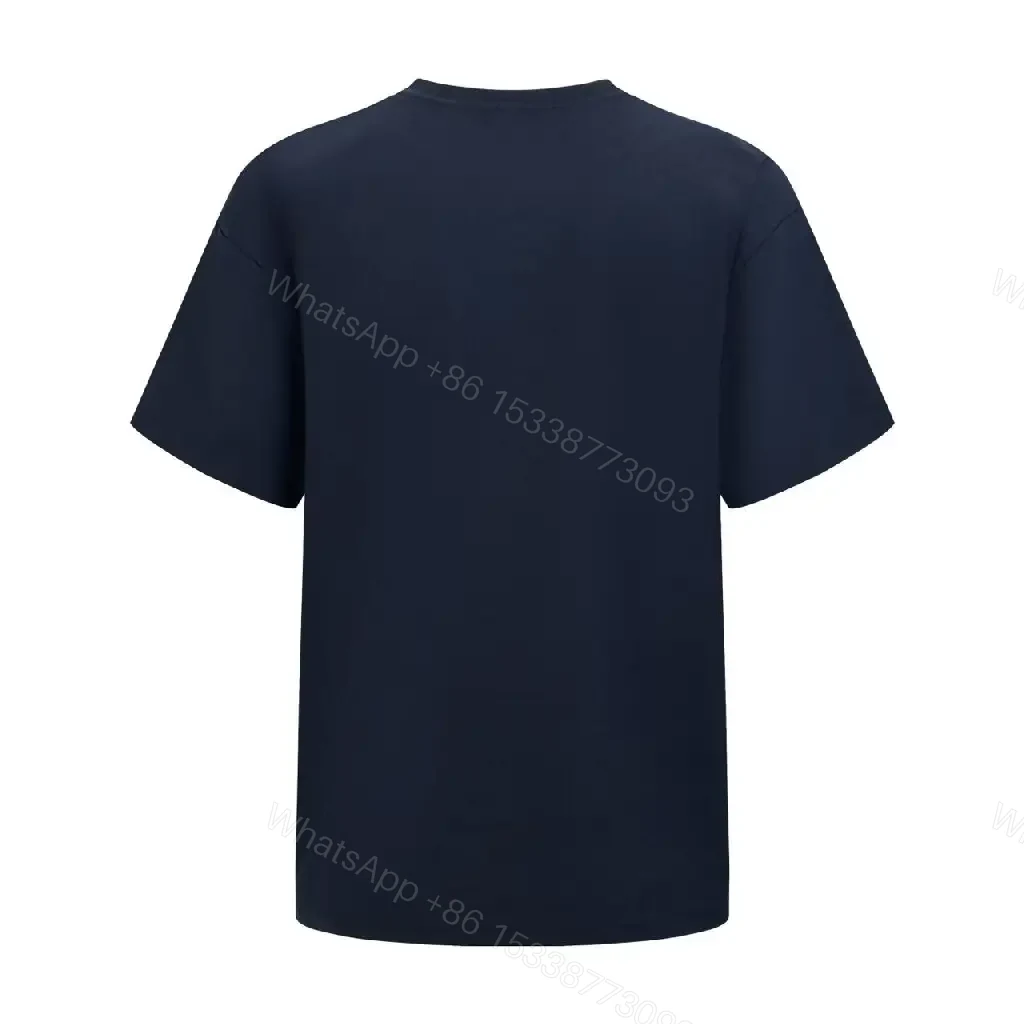 View 10 of Navy Cotton T-Shirt Casual Logo Tee Classic Fit Tee
