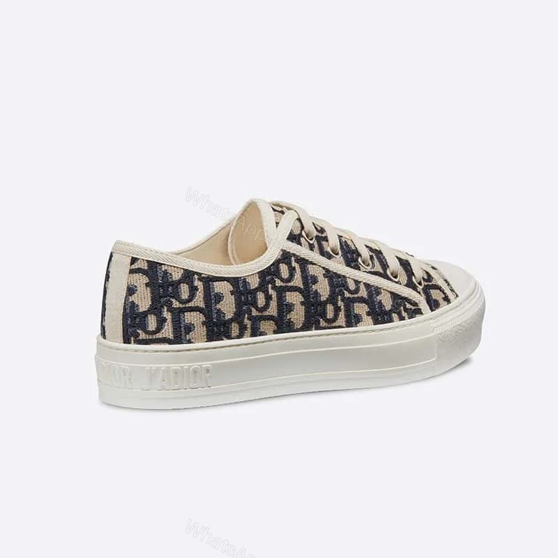 View 3 of WALK’N’DIOR SNEAKERS WOMEN OBLIQUE EMBROIDERED COTTON BLUE – CD159